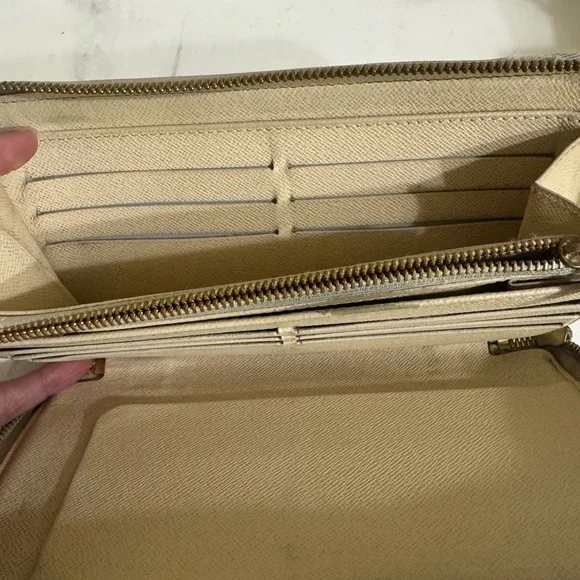 Louis Vuitton Damier Azure Travel Organizer Long Checkered Wallet Preloved - Picture 4 of 10